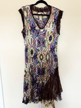 Vintage Alberto Makali Dress With Lace And Sequin Beaded Details